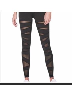 lululemon athletica Black Mesh-Stripe Leggings